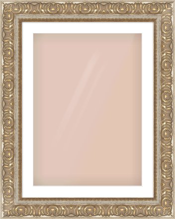 Silver / Gold Reverse Frame for 50 × 70cm artwork, with Smooth White Single Mount