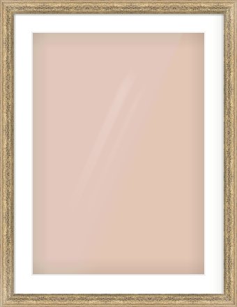 Distressed Gold Dome Frame for 50 × 70cm artwork, with Smooth White Single Mount