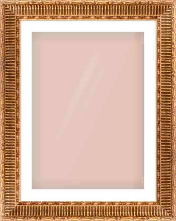 Gold Spoon Frame for 50 × 70cm artwork, with Smooth White Single Mount