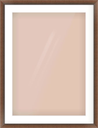 Brown Flat Frame for 50 × 70cm artwork, with Smooth White Single Mount