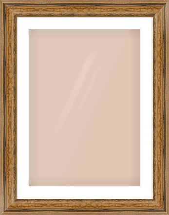 Gold Scoop Frame for 50 × 70cm artwork, with Smooth White Single Mount