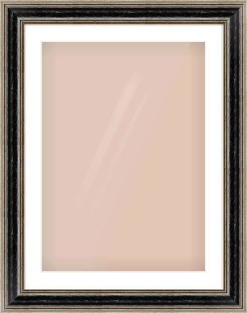 Black & Champagne Silver Spoon Frame for 50 × 70cm artwork, with Smooth White Single Mount