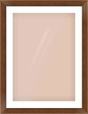 Brown Flat Frame for 50 × 70cm artwork, with Smooth White Single Mount