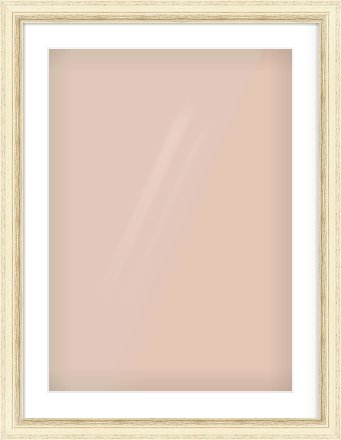 Ivory Distressed Frame for 50 × 70cm artwork, with Smooth White Single Mount