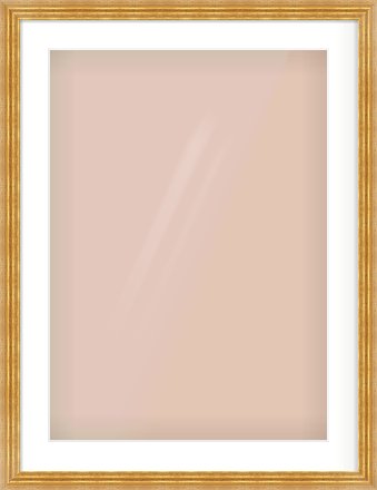 Gold Reverse Frame for 50 × 70cm artwork, with Smooth White Single Mount