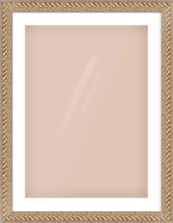 Gold Rope Frame for 50 × 70cm artwork, with Smooth White Single Mount