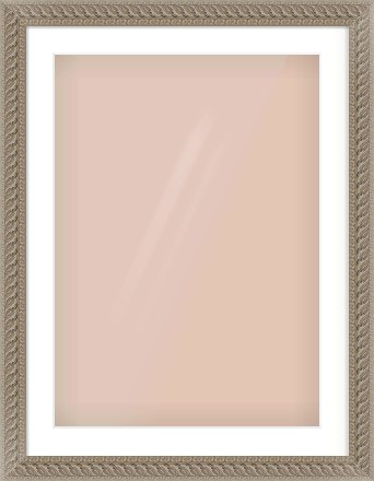 Silver Dome Frame for 50 × 70cm artwork, with Smooth White Single Mount