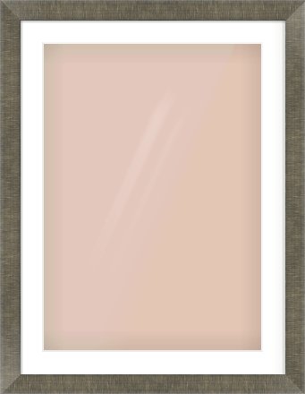 Brushed Pewter Flat Frame for 50 × 70cm artwork, with Smooth White Single Mount