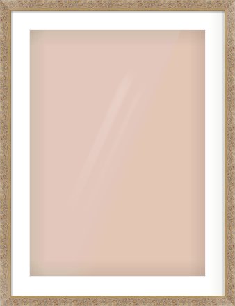 Gold Scoop Frame for 50 × 70cm artwork, with Smooth White Single Mount