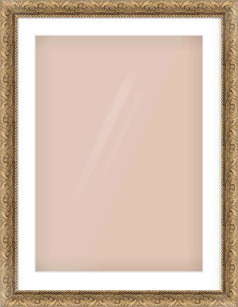 Gold Scoop Frame for 50 × 70cm artwork, with Smooth White Single Mount