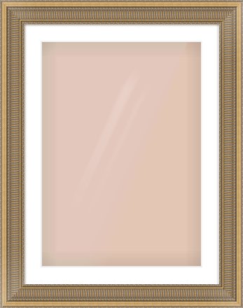 Gold Scoop Frame for 50 × 70cm artwork, with Smooth White Single Mount