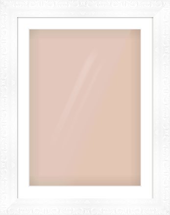 White Reverse Frame for 50 × 70cm artwork, with Smooth White Single Mount