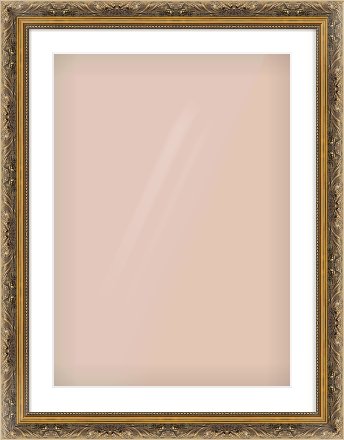 Gold Scoop Frame for 50 × 70cm artwork, with Smooth White Single Mount