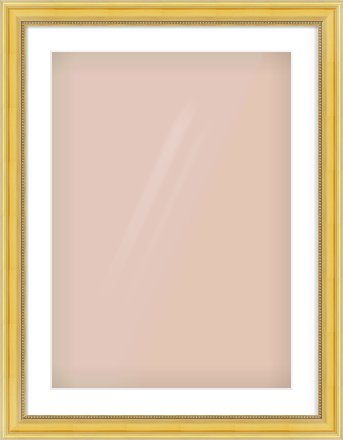 Gold Spoon Frame for 50 × 70cm artwork, with Smooth White Single Mount