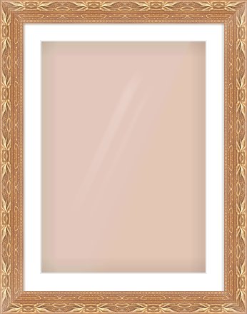 Gold Spoon Frame for 50 × 70cm artwork, with Smooth White Single Mount