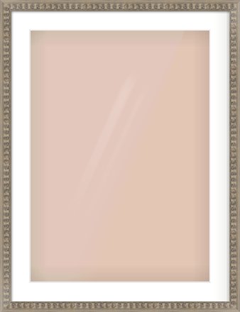 Silver Cushion Frame for 50 × 70cm artwork, with Smooth White Single Mount