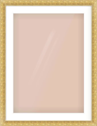 Gold Spoon Frame for 50 × 70cm artwork, with Smooth White Single Mount