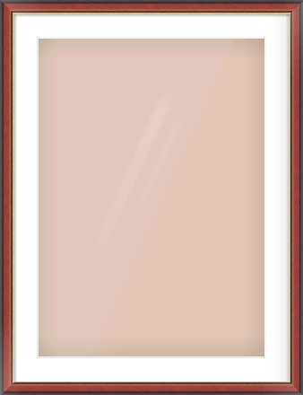 Brown Cushion Frame for 50 × 70cm artwork, with Smooth White Single Mount