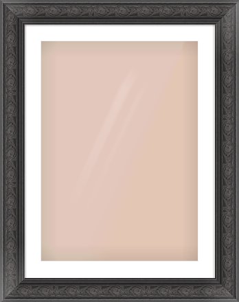 Black Spoon Frame for 50 × 70cm artwork, with Smooth White Single Mount