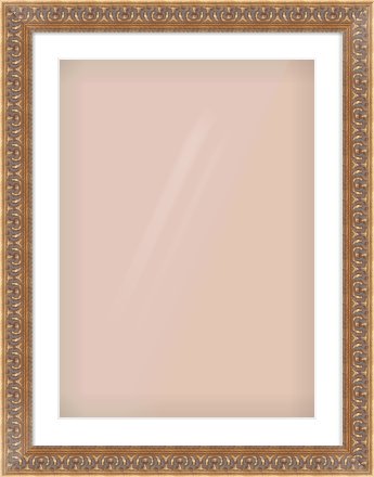 Gold Reverse Frame for 50 × 70cm artwork, with Smooth White Single Mount