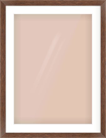 Brown Flat Frame for 50 × 70cm artwork, with Smooth White Single Mount