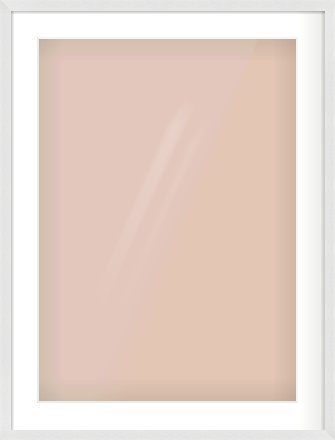 White Flat Frame for 50 × 70cm artwork, with Smooth White Single Mount