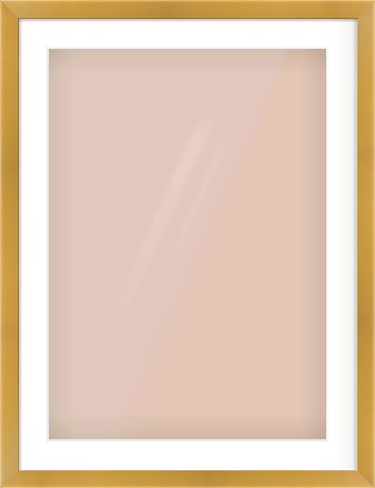 Gold Flat Frame for 50 × 70cm artwork, with Smooth White Single Mount
