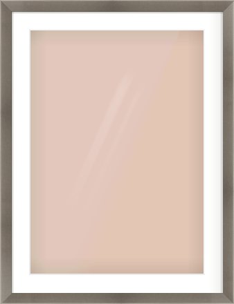 Pewter Flat Frame for 50 × 70cm artwork, with Smooth White Single Mount