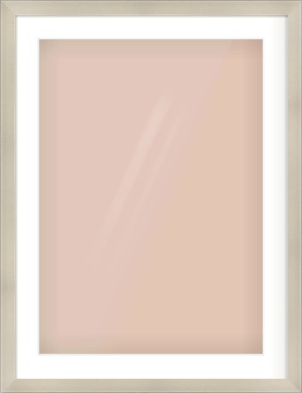 Silver Flat Frame for 50 × 70cm artwork, with Smooth White Single Mount