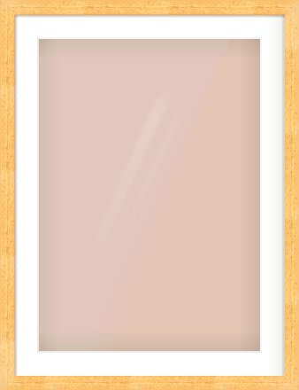 Oak Effect Flat Frame for 50 × 70cm artwork, with Smooth White Single Mount