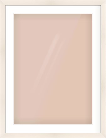 White Flat Frame for 50 × 70cm artwork, with Smooth White Single Mount