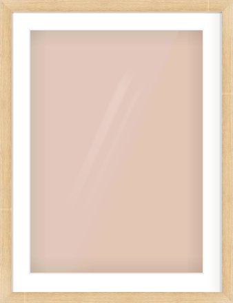 Oak Effect Flat Frame for 50 × 70cm artwork, with Smooth White Single Mount