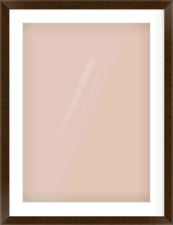 Wenge Stained Flat Frame for 50 × 70cm artwork, with Smooth White Single Mount