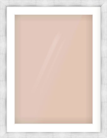 Silver Foil Flat Frame for 50 × 70cm artwork, with Smooth White Single Mount