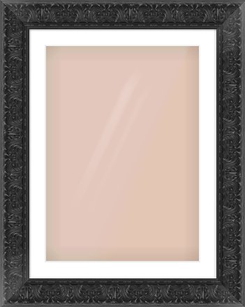 Black Scoop Frame for 50 × 70cm artwork, with Smooth White Single Mount