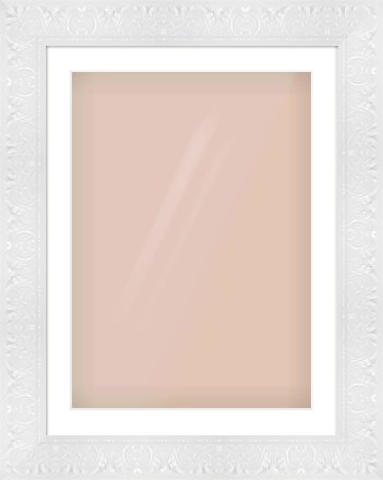White Scoop Frame for 50 × 70cm artwork, with Smooth White Single Mount