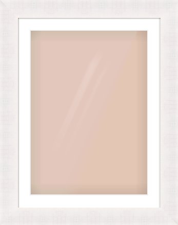 Rough Cut Effect Flat Frame for 50 × 70cm artwork, with Smooth White Single Mount