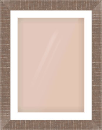 Rough Cut Effect Flat Frame for 50 × 70cm artwork, with Smooth White Single Mount