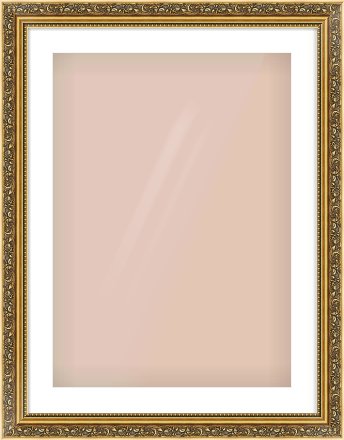 Gold Spoon Frame for 50 × 70cm artwork, with Smooth White Single Mount