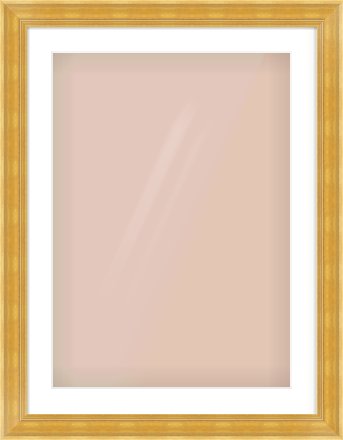 Gold Spoon Frame for 50 × 70cm artwork, with Smooth White Single Mount