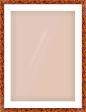 Brown Flat Frame for 50 × 70cm artwork, with Smooth White Single Mount