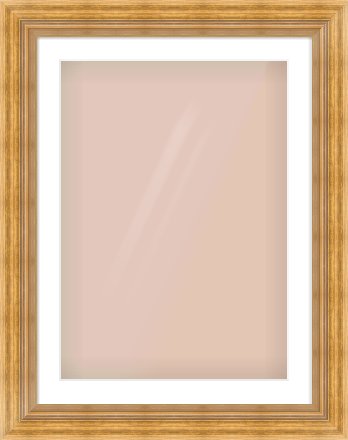 Gold Reverse Frame for 50 × 70cm artwork, with Smooth White Single Mount