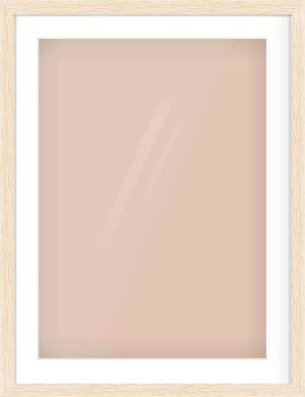 Ivory Flat Frame for 50 × 70cm artwork, with Smooth White Single Mount