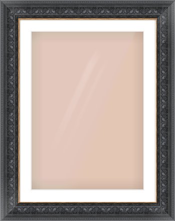 Black Reverse Frame for 50 × 70cm artwork, with Smooth White Single Mount