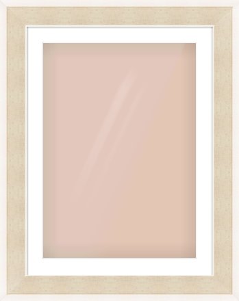 Silver / White Scoop Frame for 50 × 70cm artwork, with Smooth White Single Mount