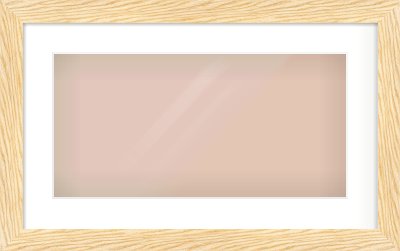 Natural Wood Reverse Frame for 20 × 10in artwork, with Smooth White Single Mount