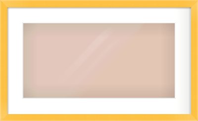 Yellow Paint Flat Frame for 20 × 10in artwork, with Smooth White Single Mount