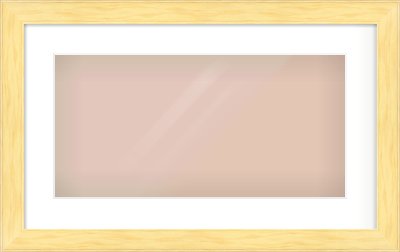 Natural Wood Stepped Flat Frame for 20 × 10in artwork, with Smooth White Single Mount