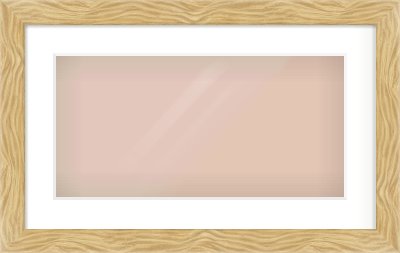 Natural Wood Flat Frame for 20 × 10in artwork, with Smooth White Single Mount