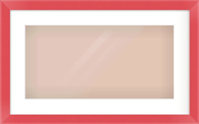 Red Paint Flat Frame for 20 × 10in artwork, with Smooth White Single Mount